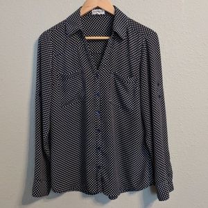 Express Blue Polka Dot Portofino Shirt